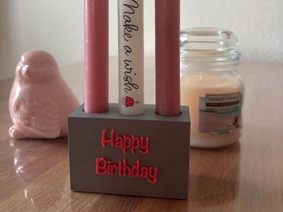 Happy Birthday Candle Holder