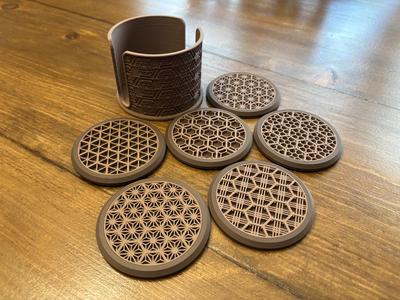 Kumiko Coaster Set with Holder