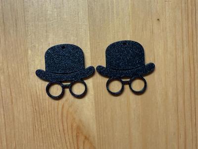 Hat And Glasses Earrings