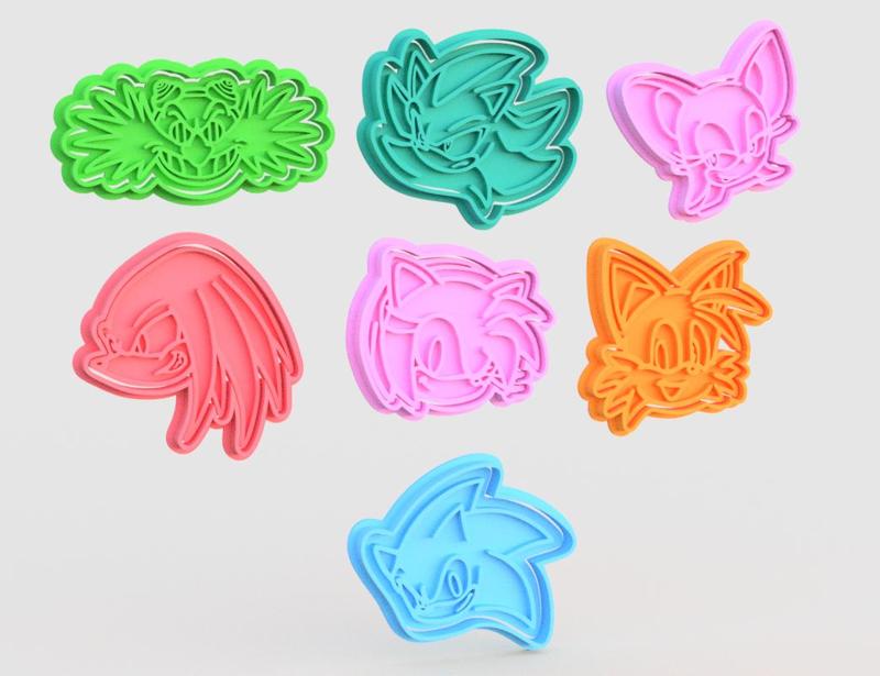 Sonic the Hedgehog cookie cutter set of 7