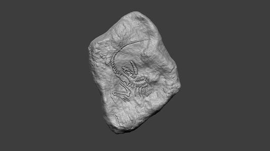 Tyrannosaur Complete Mineral Fossile - Realistic Printable Resin