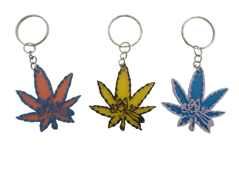 Crazy marijuana leaf key chains GROW