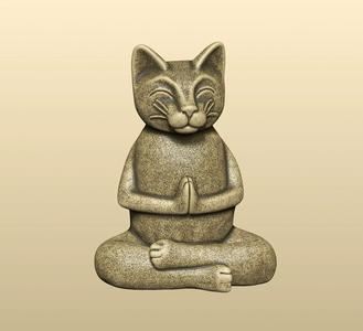 Sculpture of a meditating cat