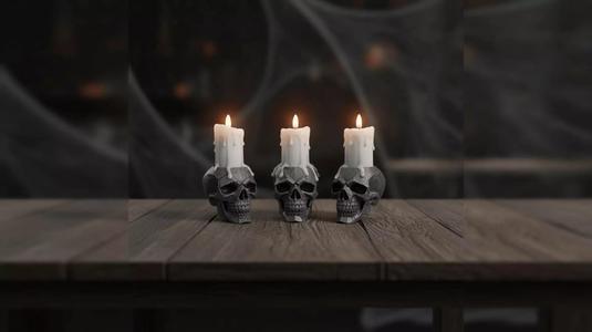 Skull Candle Holder - Gothic Decor