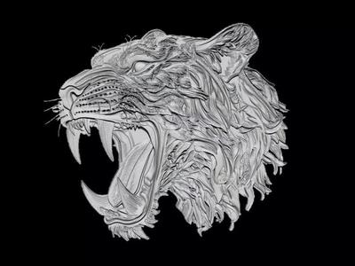 Saber-Toothed Tiger Sculpture Prehistoric Cat