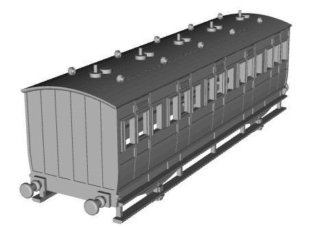 NER (North Sunderland Railway)4 wheel composite coach 1/76 scale