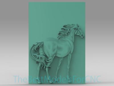 3D Model STL File for CNC Router Laser & 3D Printer Horse From Behind