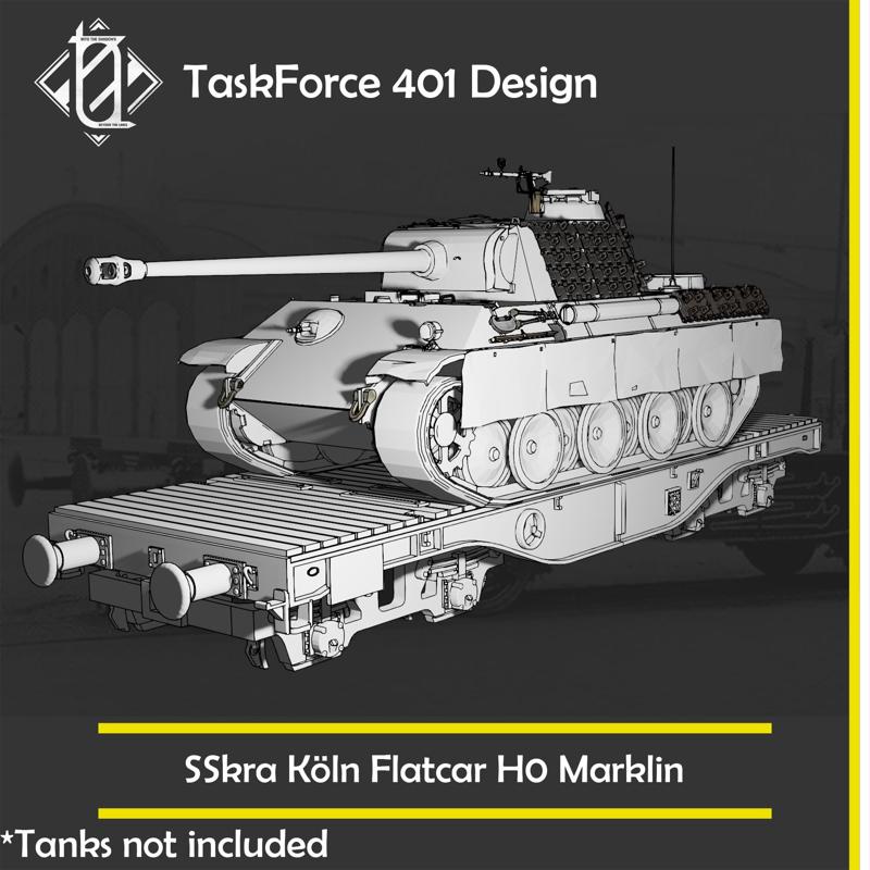 48T SSkra Köln Flatcar H0 WAGON FOR MÄRKLIN (TANK NOT INCLUDED)