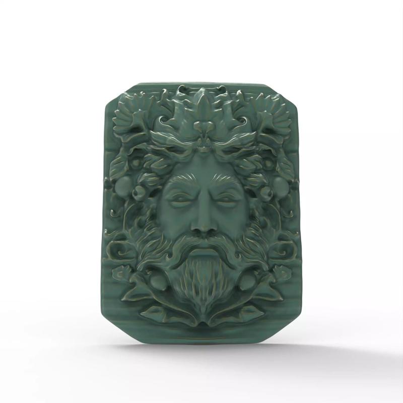 Mystical Green Man Pagan Garden Panel Sculpture