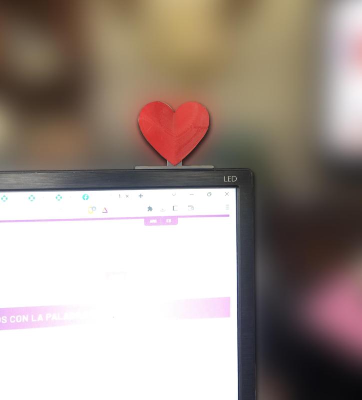 Emoji heart to decorate monitor or mantelpiece