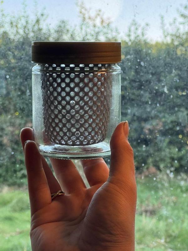 Varroa detector / washing-screen for honey-glasses