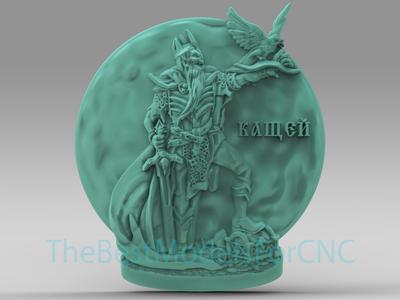 3D Model STL File for CNC Router Laser & 3D Printer Men With Crow