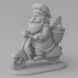 Santa Claus on Scooter 3D Printable STL File