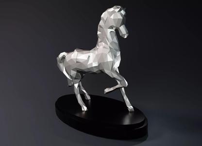 Low Poly Horse Statue