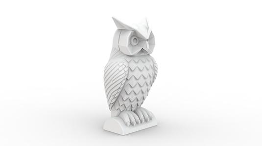 Owl Low-Poly 3D Printable 3D print model