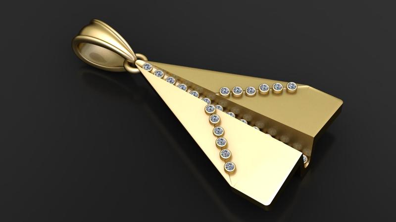 PAPER PLANE PENDANT 3D PRINTABLE MODEL