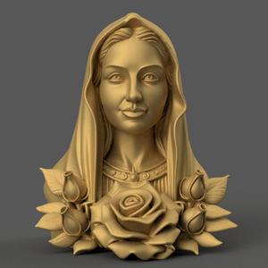 Smiling Mary STL 3D Model for 3D printing