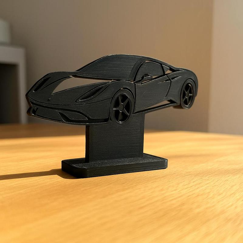 Ferrari-Inspired Car Silhouette – 3D Printable Desk Decoration (Ferrari 480 Style)