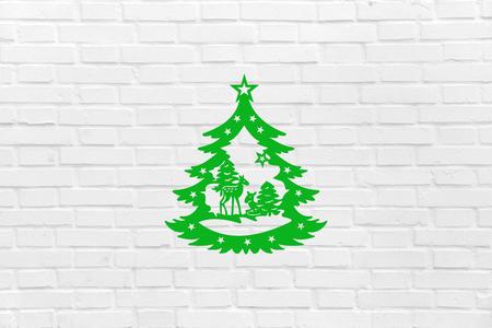 christmas ball earring reindeer fir tree