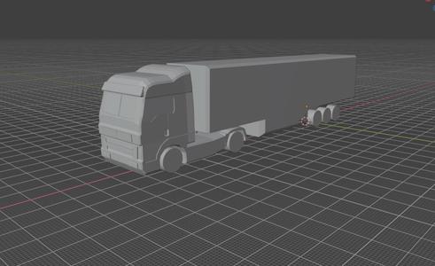 semi-truck with spinning wheels