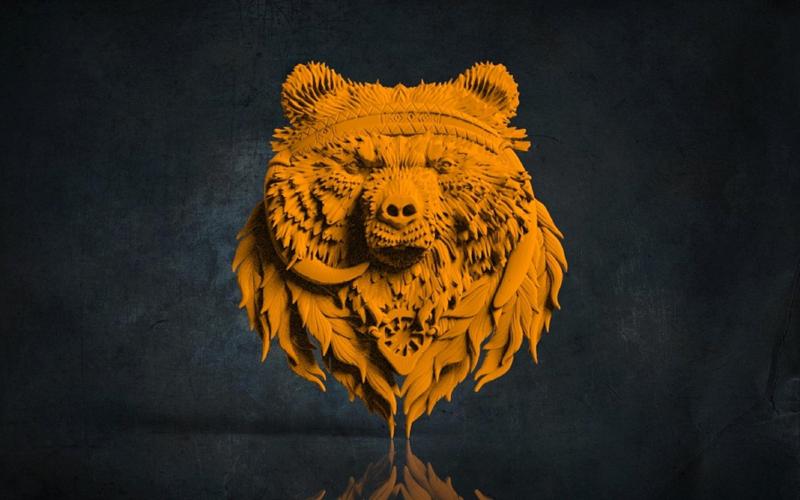 Bear 3D STL Model for CNC Router, Artcam, Vetric, Engraver, Relief, Carving, Cut 3D, Stl File For Cnc Router, Wall Decor