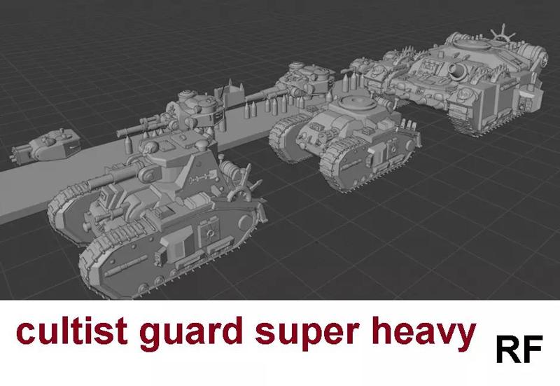 epic cultist guard super heavy tank set 6mm-8mm scale model