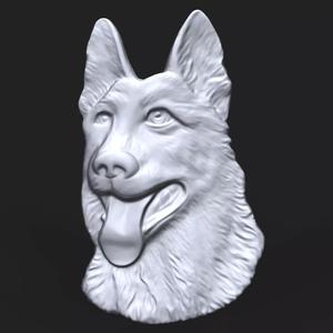 German Shepherd Dog bas relief for CNC