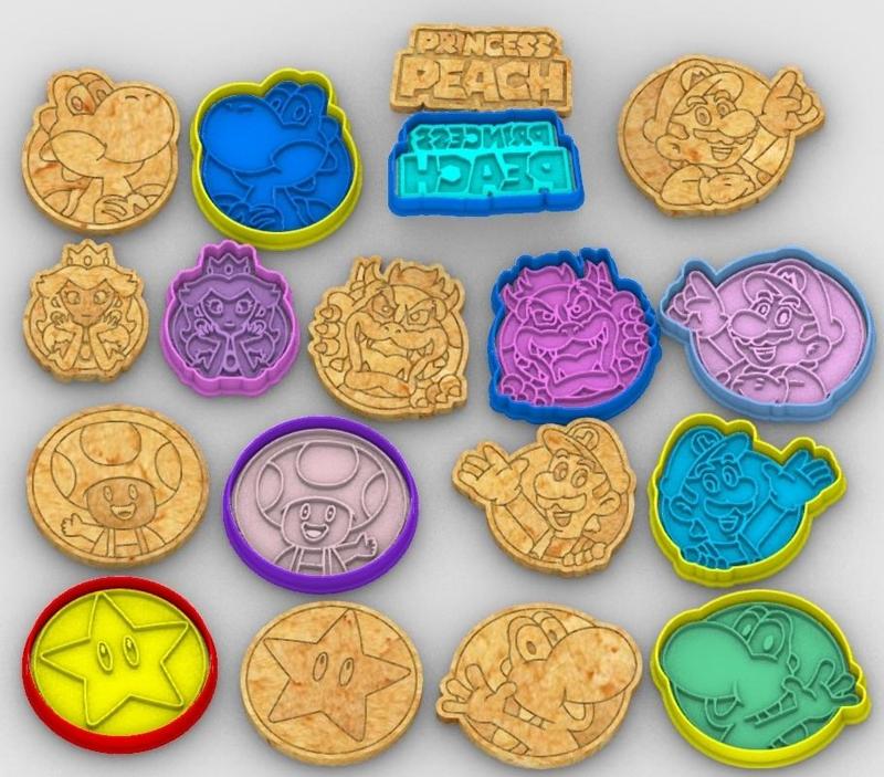 PRINCESS PEACH SUPER MARIO BROS CUTTER WITH STAMP / COOKIE CUTTER