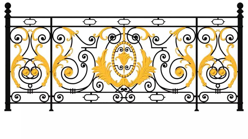 Iron balcony art vintage pattern exterior luxury home decoration