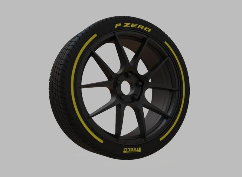 Miniature Enkei YS5 Rim & Tire