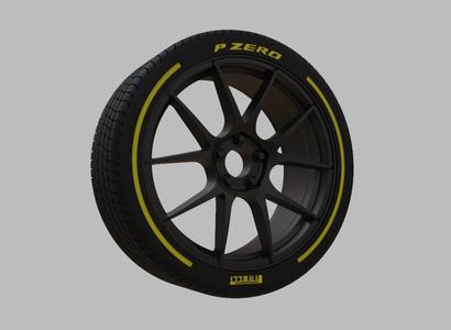 Miniature Enkei YS5 Rim & Tire