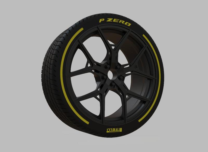 Miniature Vossen HF-5 Rim & Tire