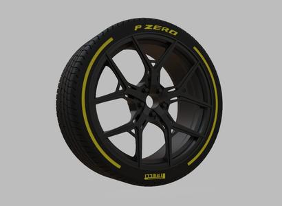 Miniature Vossen HF-5 Rim & Tire