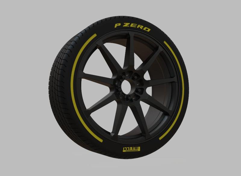 Miniature Enkei EDR9 Rim & Tire