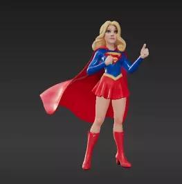 27 - Dynamic Super Girl Statue - Iconic Red Blue Suit