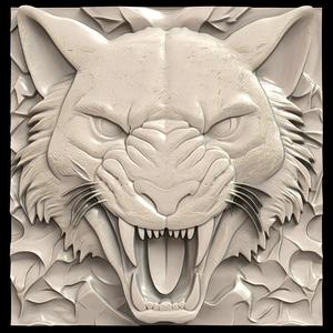 3D Model STL File for CNC Router/Laser & 3D Printer A Kangaroo with Saber-toothed Tiger Fangs