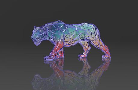 The Majesty of the Tiger - Low Voronoi Style - Single Spider Web - LowPoly - Perfect Design - Easy Print - Decor