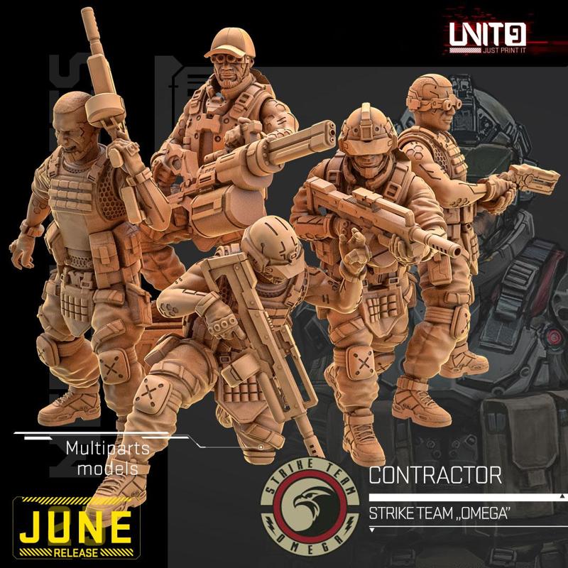 Cyberpunk - Contractors - Mercenaries Strike Team 'Omega' multi-parts models