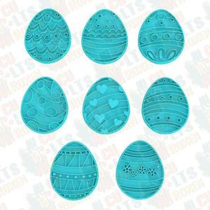 Easter cute eggs cookie cutter set of 8
