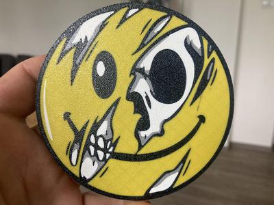 Skull emoji coaster
