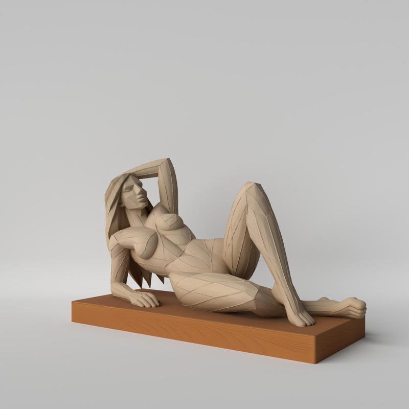 Relaxed Woman – Minimalist Lying Woman Sculpture