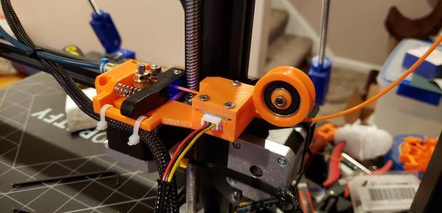 CR-10S Extruder Drive Holder with Filament Sensor and Guide Wheel, reinforced
