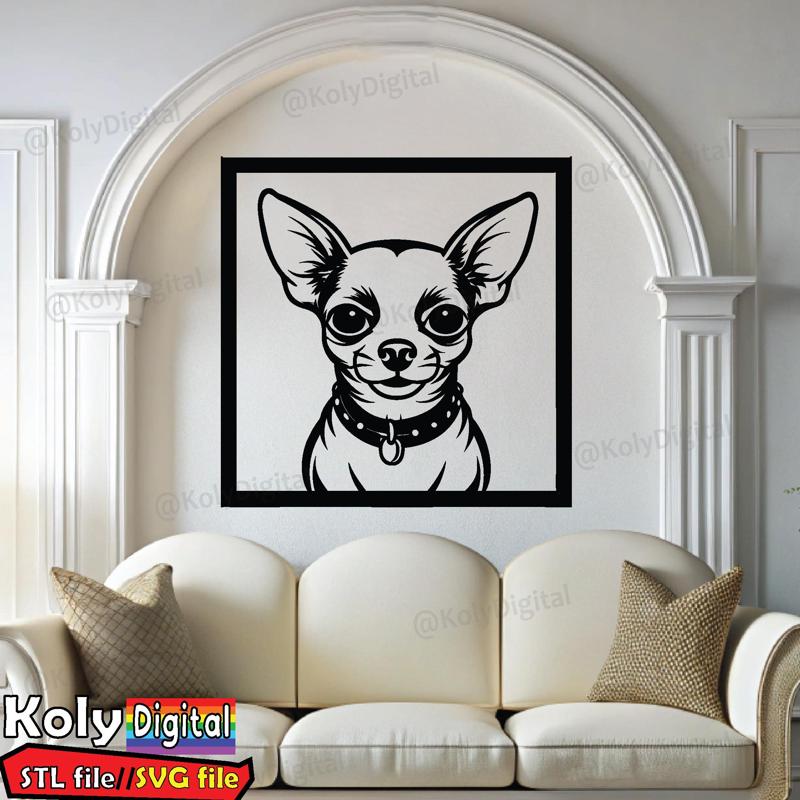 cute Chihuahua face framed wall art
