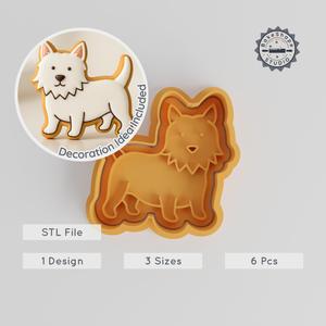 West Highland White Terrier Cookie Cutter & Stamp Set, Dog Shape, Perfect for Cookies & Fondant, 3 Sizes