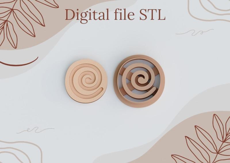 Digital STL files for 3D printing Clay earrings Boho Circle Geometry cutters Polymer clay tools sharp version cutters download files