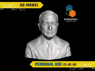 3D Model of Harry Truman - High-Quality STL File for 3D Printing (PERSONAL USE)