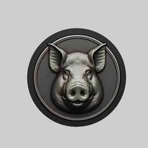 Pig Animal Head Pig Animal Medallion for CNC Router Laser & 3D Printer