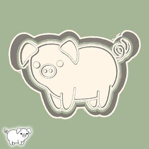 Animals cookie cutters - pig (style 4)