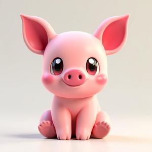 Cochon assis et mignon