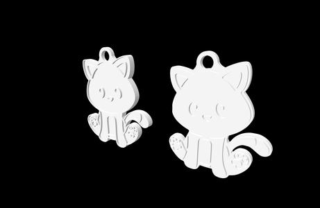 Farm Animals - Sitting Kitten - Keychain
